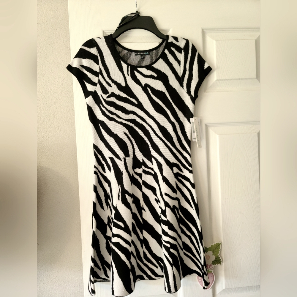 My Michelle Girls Zebra Sweater Dress
